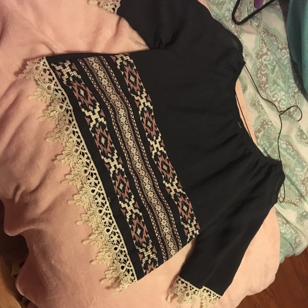 Navy Blue Crop Top Girls